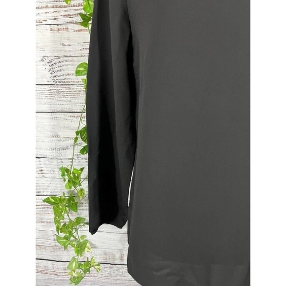 Nine West Tunic Blouse size Small Black Sheer Classic Career Church Modest Slim - Picture 5 of 9